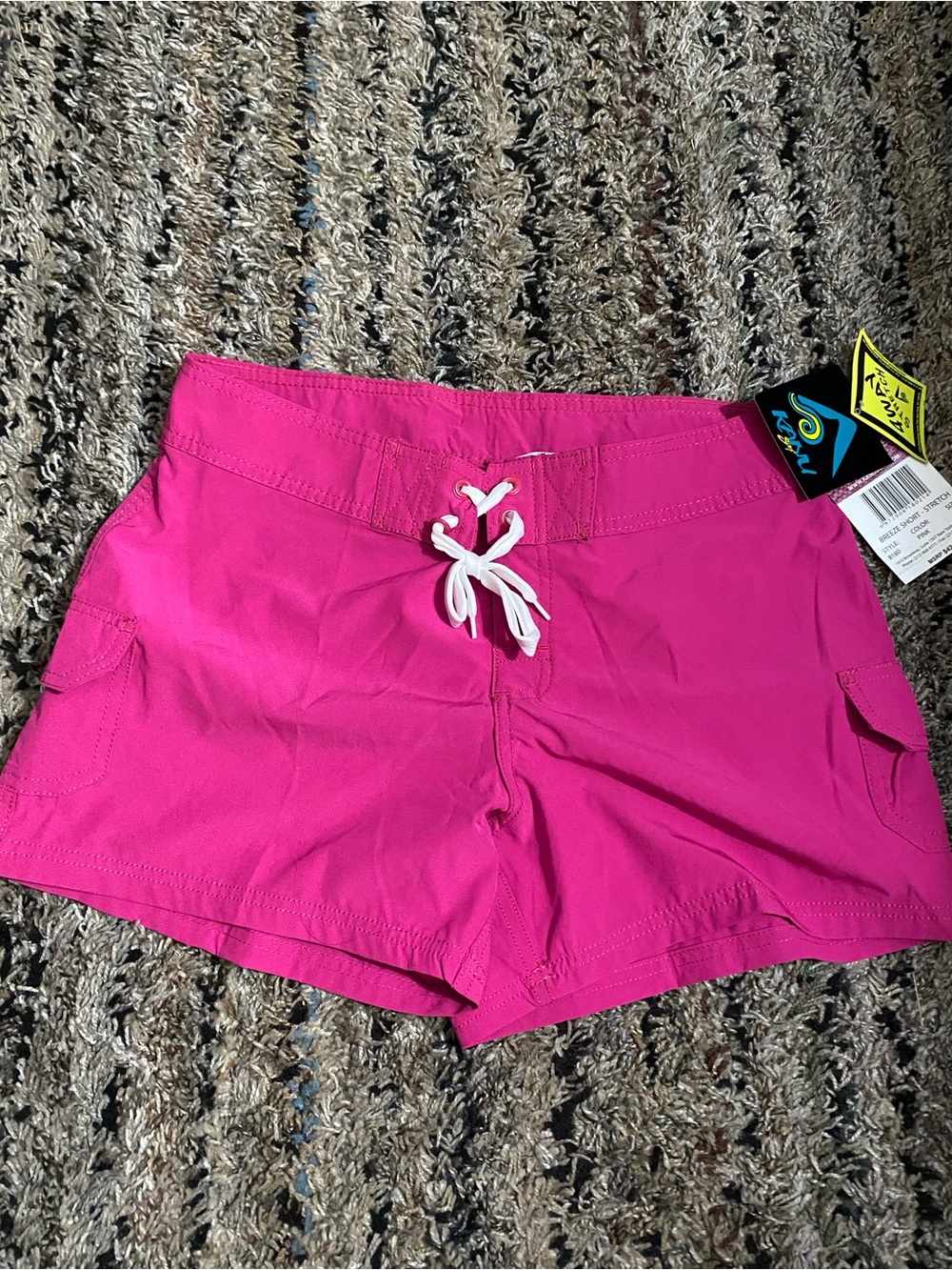 Kanu Surf Hot Pink Drawstring Athletic Swim Shorts. Size 8